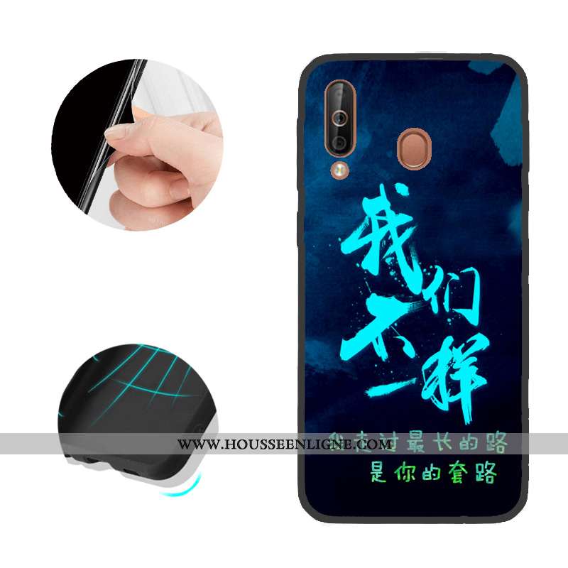 Coque Samsung Galaxy A40s Modèle Fleurie Noir Étui Téléphone Portable Étoile