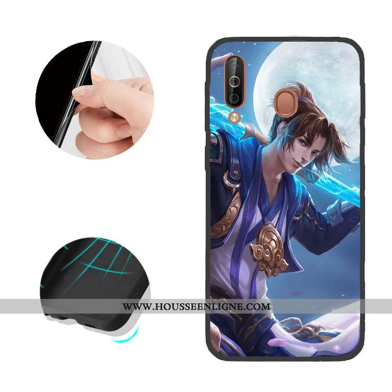 Coque Samsung Galaxy A40s Modèle Fleurie Noir Étui Téléphone Portable Étoile