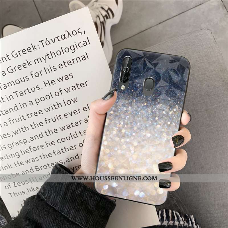 Coque Samsung Galaxy A40s Protection Charmant Téléphone Portable Losange Rose Étui