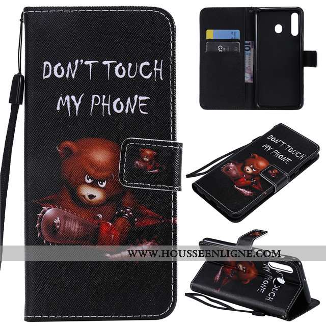Coque Samsung Galaxy A40s Protection Cuir Étui Rose Clamshell Étoile Incassable