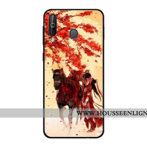 Coque Samsung Galaxy A40s Protection Délavé En Daim Fluide Doux Vert Noir Étui Verte