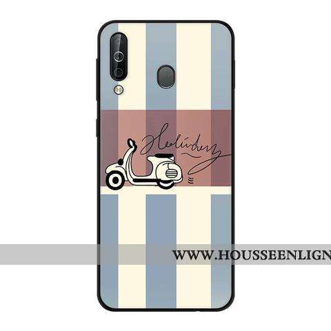 Coque Samsung Galaxy A40s Protection Délavé En Daim Fluide Doux Vert Noir Étui Verte