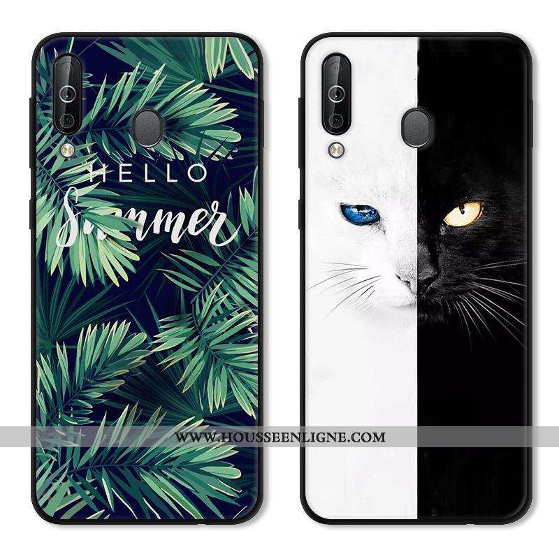 Coque Samsung Galaxy A40s Protection Délavé En Daim Fluide Doux Vert Noir Étui Verte