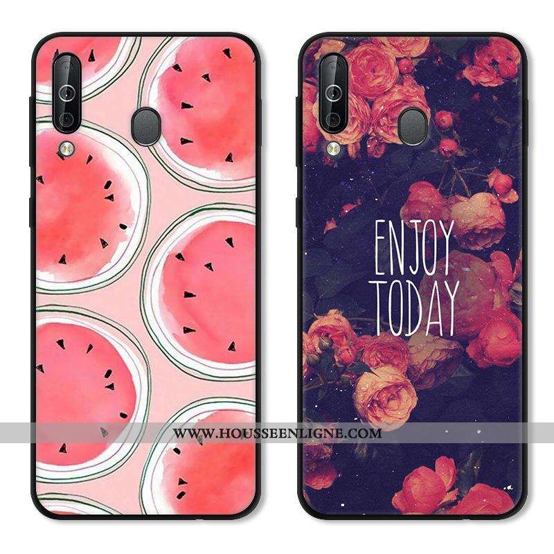 Coque Samsung Galaxy A40s Protection Délavé En Daim Fluide Doux Vert Noir Étui Verte