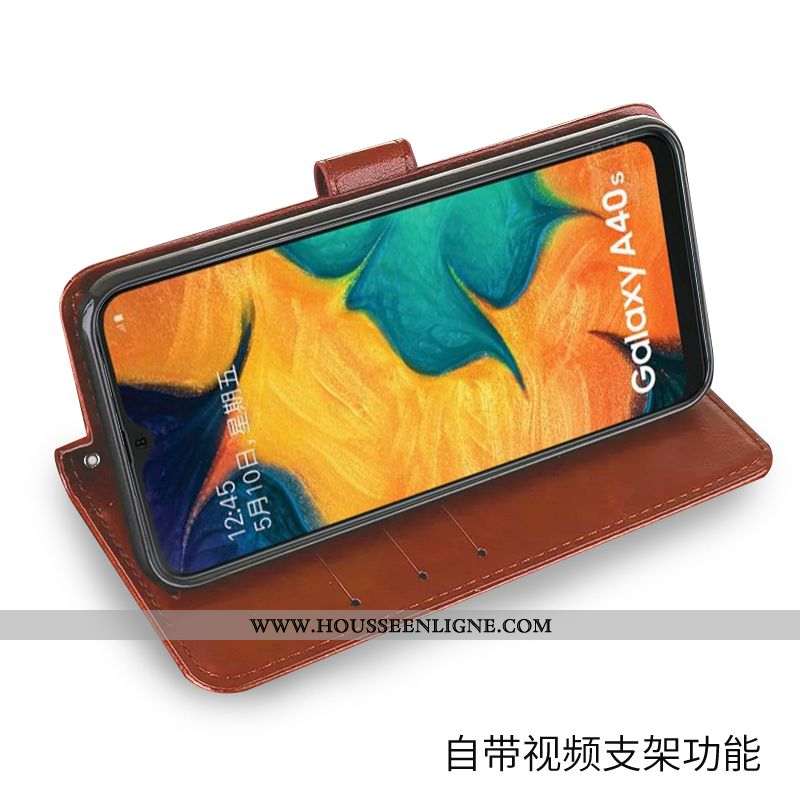 Coque Samsung Galaxy A40s Silicone Protection Cuir Fluide Doux Ornements Suspendus Tout Compris Télé