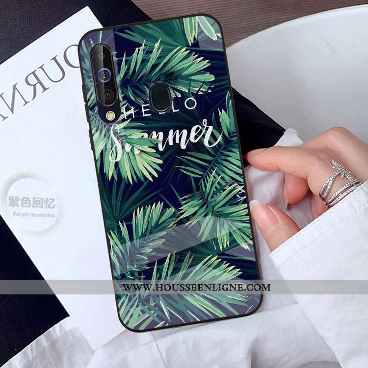 Coque Samsung Galaxy A40s Verre Créatif Étui Miroir Protection Téléphone Portable Étoile Noir