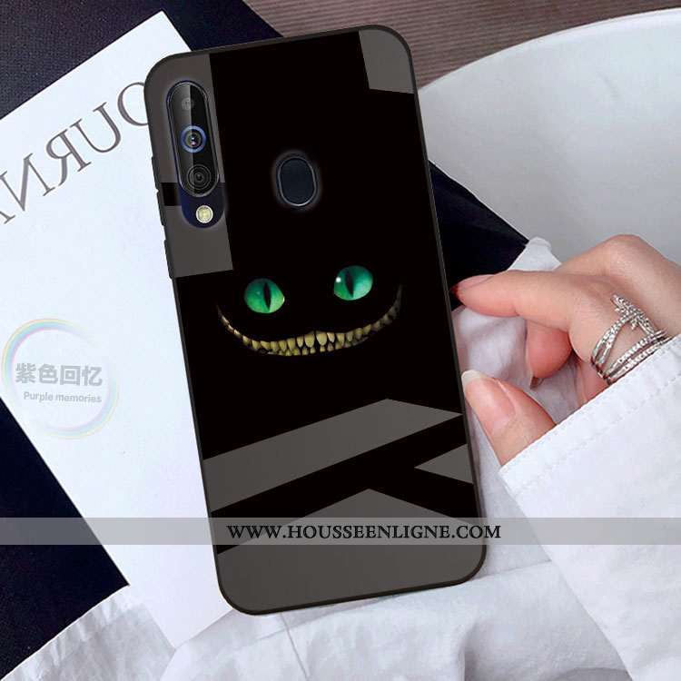 Coque Samsung Galaxy A40s Verre Créatif Étui Miroir Protection Téléphone Portable Étoile Noir