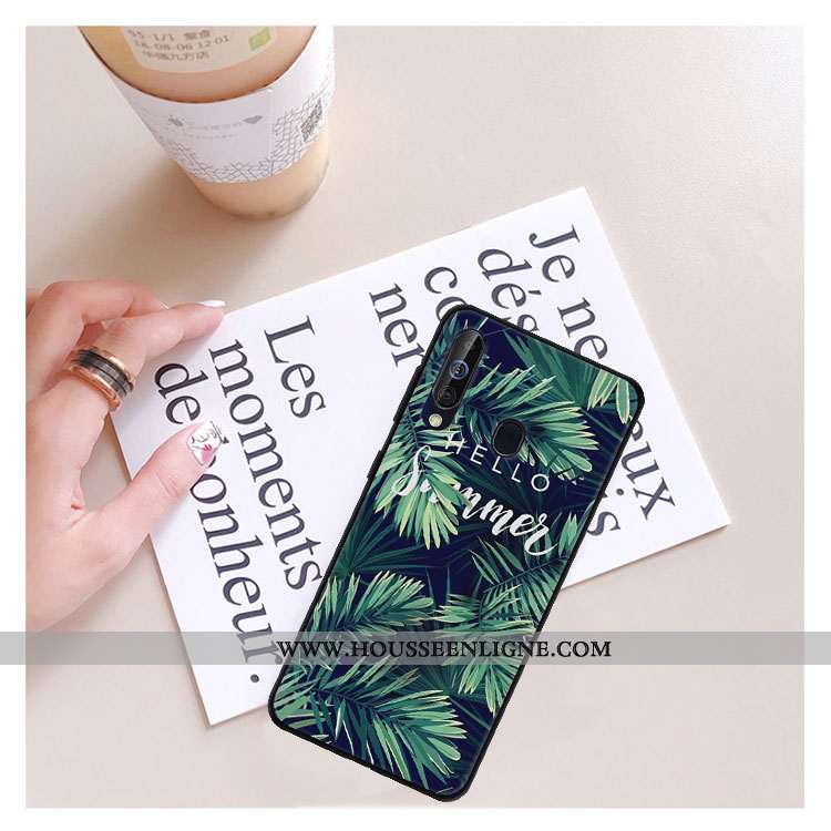 Coque Samsung Galaxy A40s Verre Créatif Étui Miroir Protection Téléphone Portable Étoile Noir