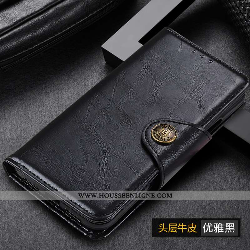 Coque Samsung Galaxy A41 Cuir Housse Tout Compris Téléphone Portable Étui Noir