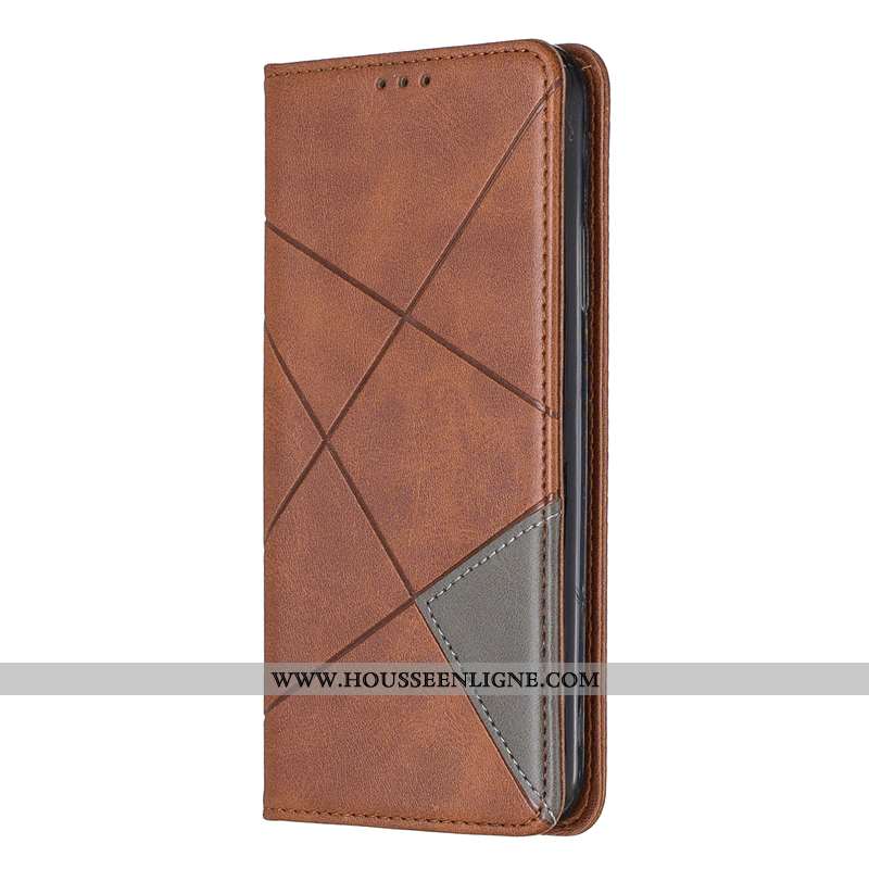 Coque Samsung Galaxy A41 Cuir Protection Carte Étoile Étui Gris Jaune