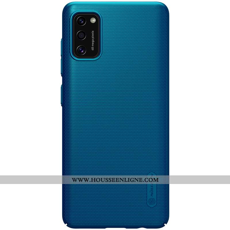 Coque Samsung Galaxy A41 Délavé En Daim Légère Bleu Incassable Or Protection Légères