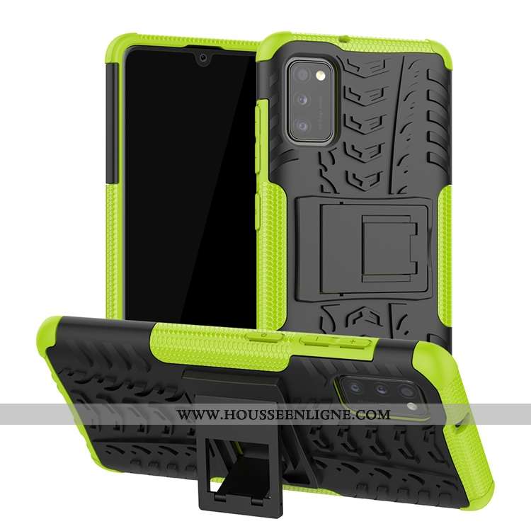 Coque Samsung Galaxy A41 Modèle Fleurie Délavé En Daim Antidérapant Étoile Europe Support Verte