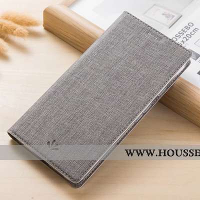 Coque Samsung Galaxy A41 Protection Cuir Incassable Tissu Modèle Fleurie Téléphone Portable Gris