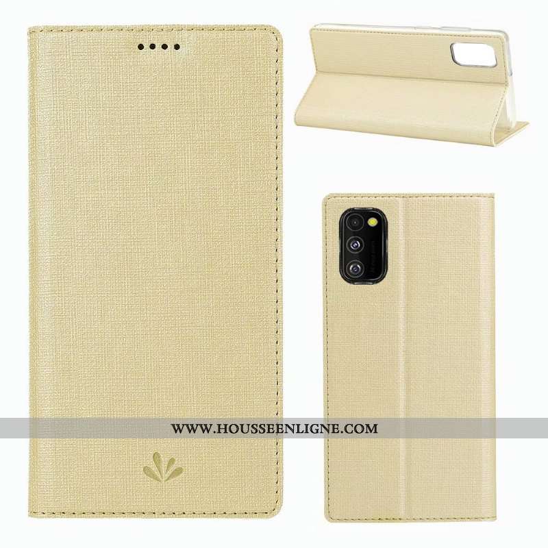 Coque Samsung Galaxy A41 Protection Cuir Incassable Tissu Modèle Fleurie Téléphone Portable Gris