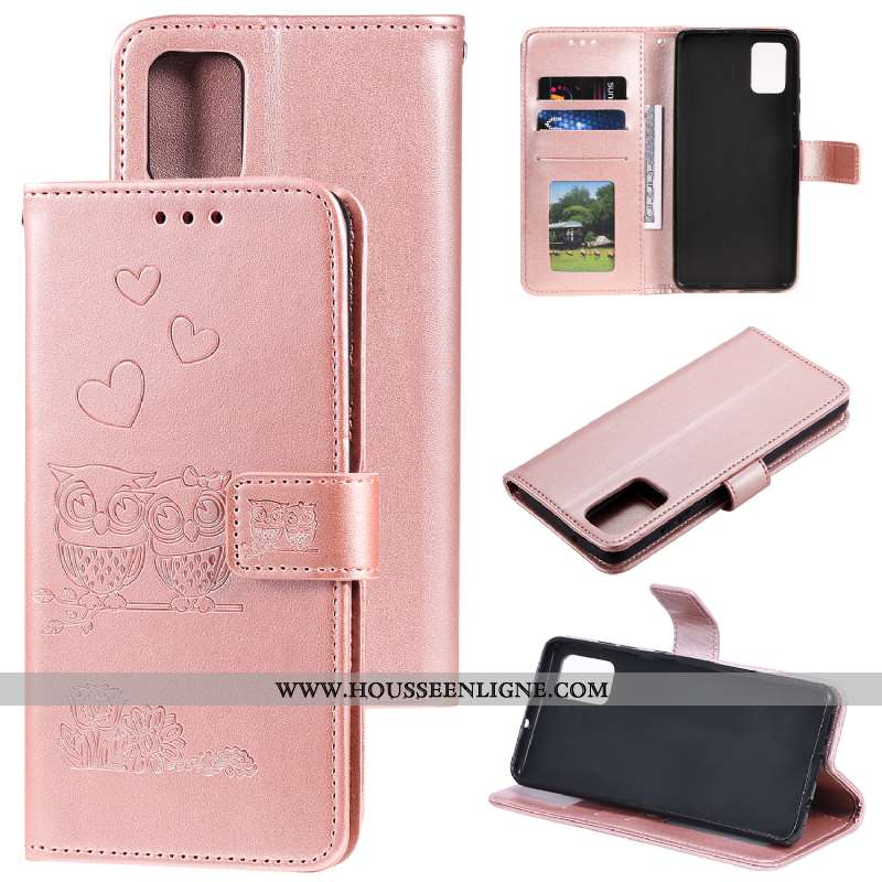 Coque Samsung Galaxy A41 Protection Cuir Or Téléphone Portable Étui Incassable Tout Compris Doré