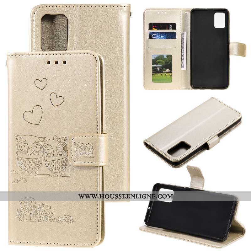 Coque Samsung Galaxy A41 Protection Cuir Or Téléphone Portable Étui Incassable Tout Compris Doré