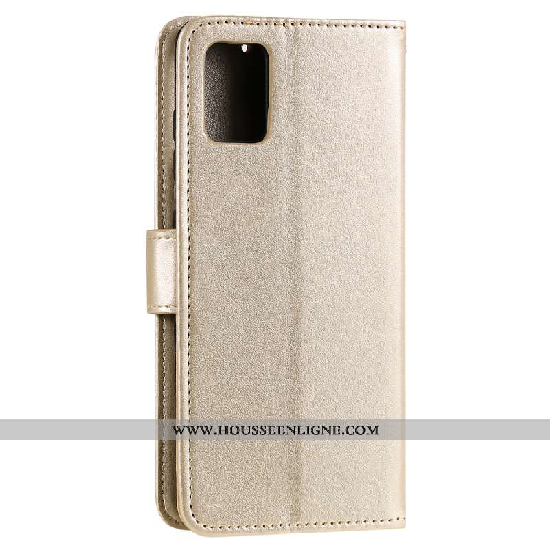 Coque Samsung Galaxy A41 Protection Cuir Or Téléphone Portable Étui Incassable Tout Compris Doré