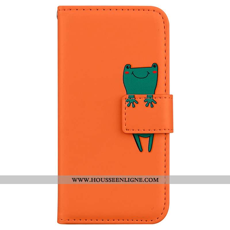 Coque Samsung Galaxy A41 Protection Dessin Animé Charmant Cuir Étoile Clamshell Orange