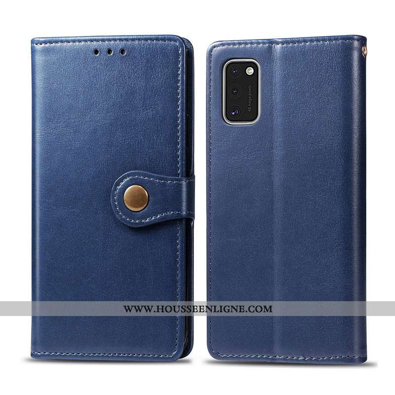 Coque Samsung Galaxy A41 Protection Ornements Suspendus Simple Cuir Housse Couleur Unie Étoile Marro
