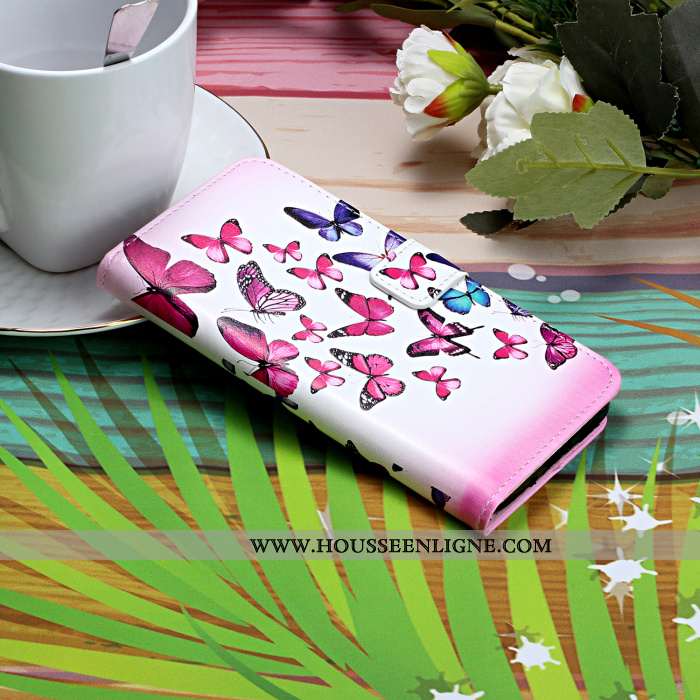 Coque Samsung Galaxy A41 Tendance Cuir Charmant Protection Rose Étui Clamshell