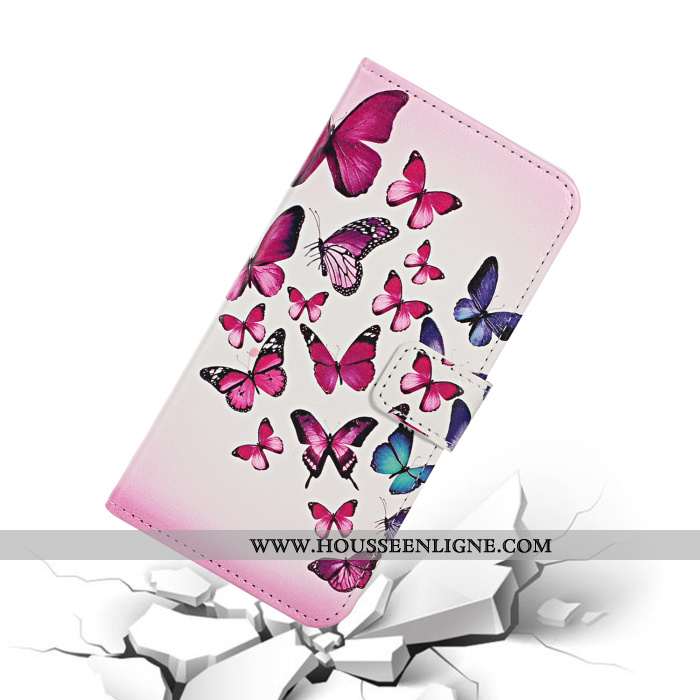 Coque Samsung Galaxy A41 Tendance Cuir Charmant Protection Rose Étui Clamshell