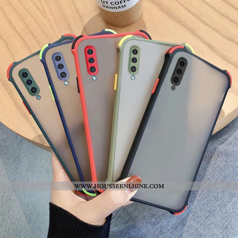Coque Samsung Galaxy A50 Délavé En Daim Ultra Légère Vert Fluide Doux Protection Verte