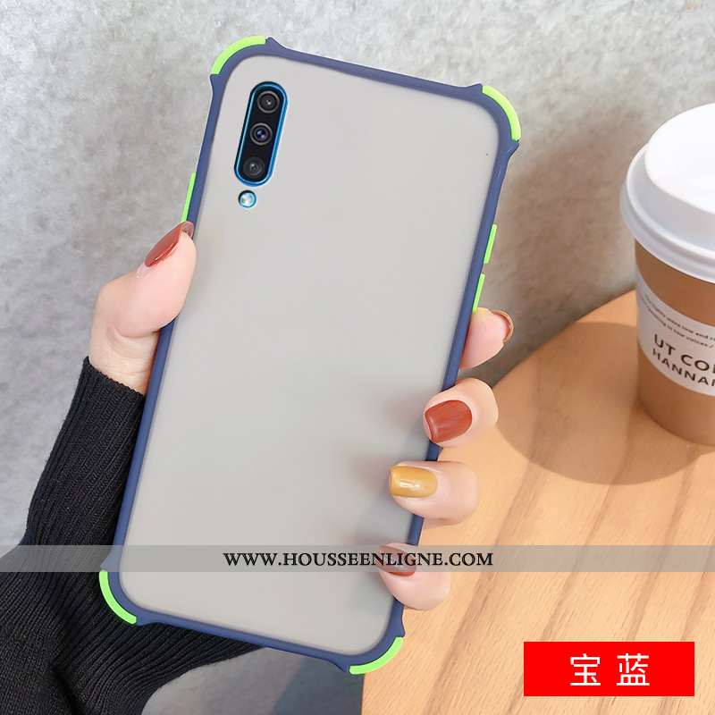 Coque Samsung Galaxy A50 Délavé En Daim Ultra Légère Vert Fluide Doux Protection Verte