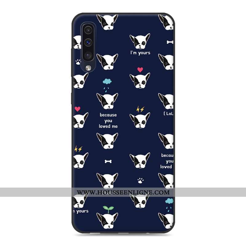 Coque Samsung Galaxy A50 Fluide Doux Silicone Étoile Créatif Protection Incassable Personnalité Gris