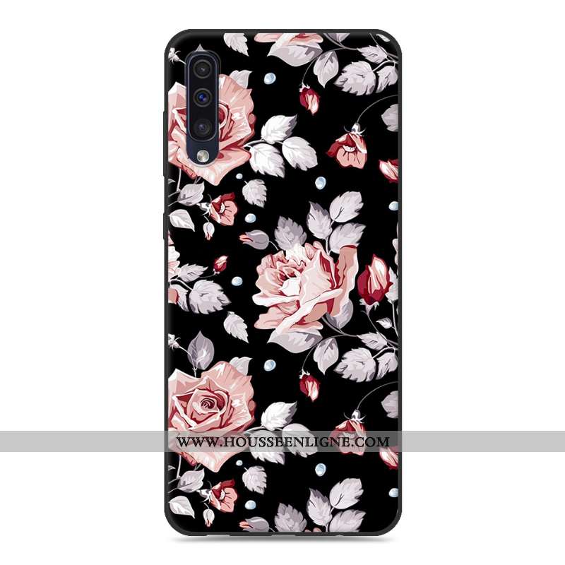 Coque Samsung Galaxy A50 Fluide Doux Silicone Étoile Créatif Protection Incassable Personnalité Gris