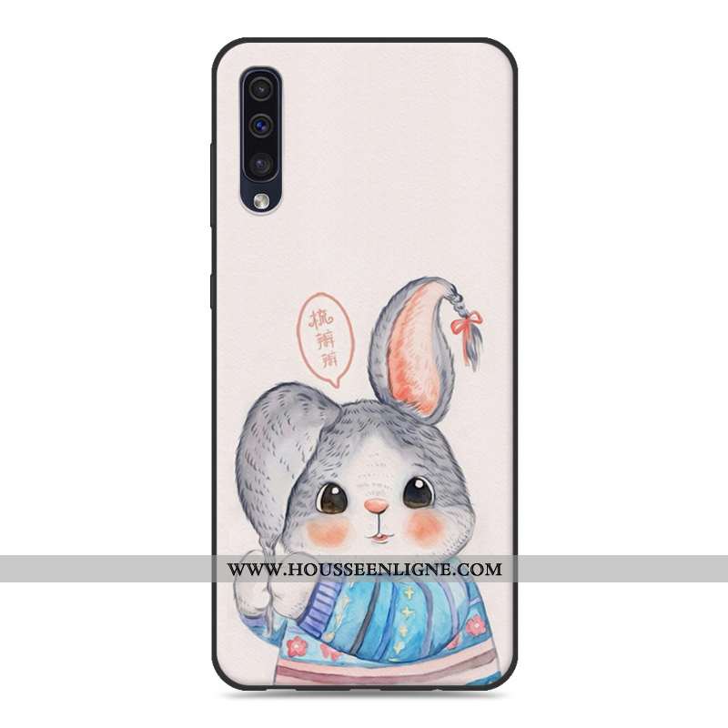 Coque Samsung Galaxy A50 Fluide Doux Silicone Étoile Créatif Protection Incassable Personnalité Gris