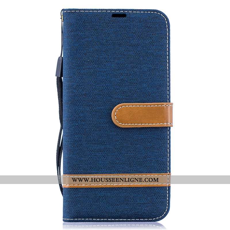 Coque Samsung Galaxy A50 Portefeuille Tendance Housse Téléphone Portable Étui En Denim Violet