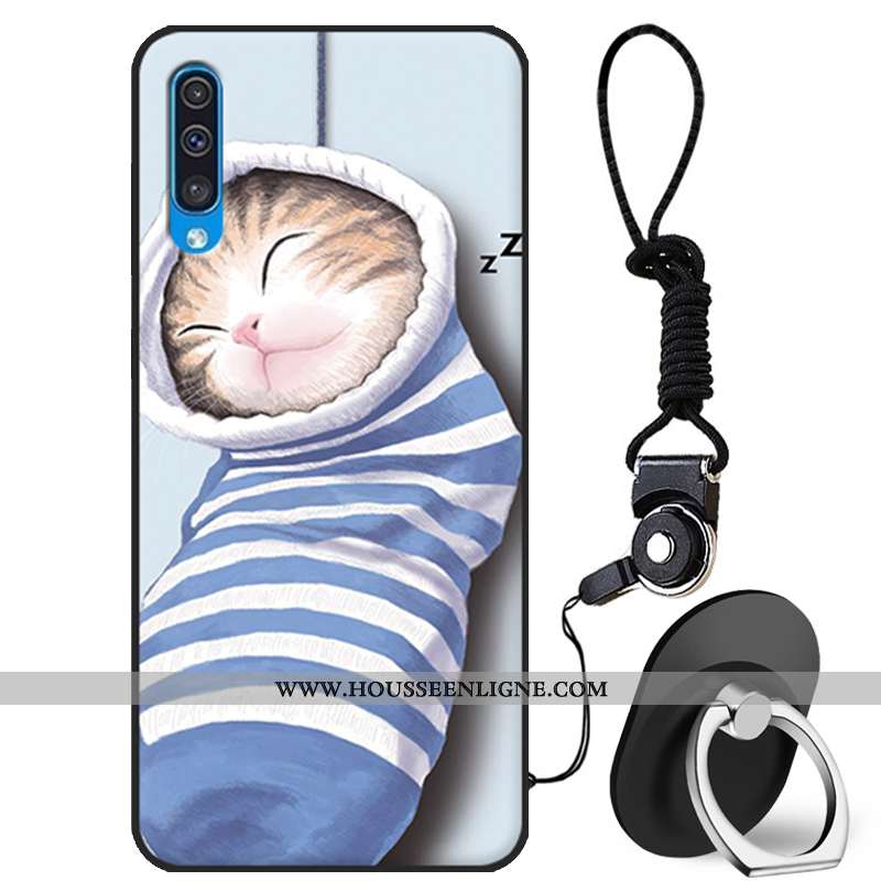 Coque Samsung Galaxy A50 Protection Dessin Animé Blanc Fluide Doux Silicone Incassable Blanche