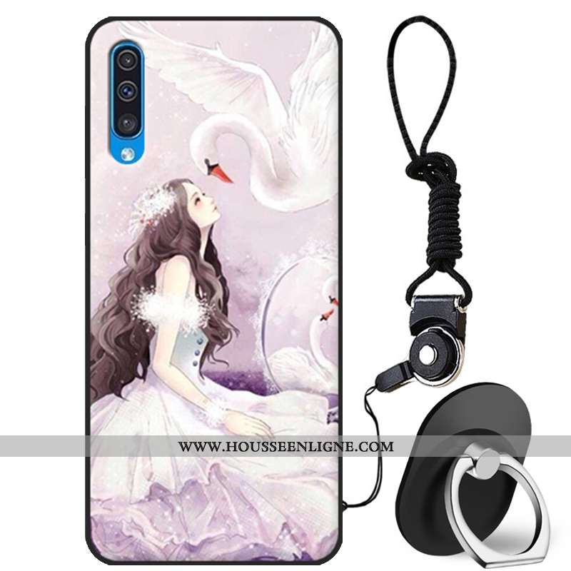 Coque Samsung Galaxy A50 Protection Dessin Animé Blanc Fluide Doux Silicone Incassable Blanche