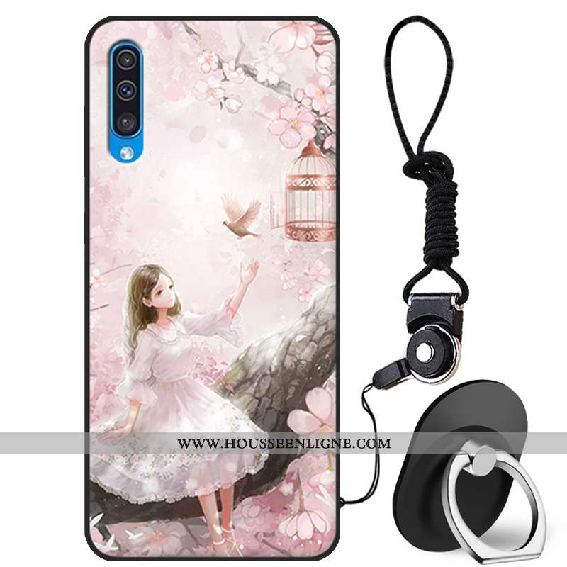 Coque Samsung Galaxy A50 Protection Dessin Animé Blanc Fluide Doux Silicone Incassable Blanche