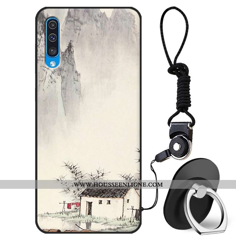 Coque Samsung Galaxy A50 Protection Dessin Animé Blanc Fluide Doux Silicone Incassable Blanche