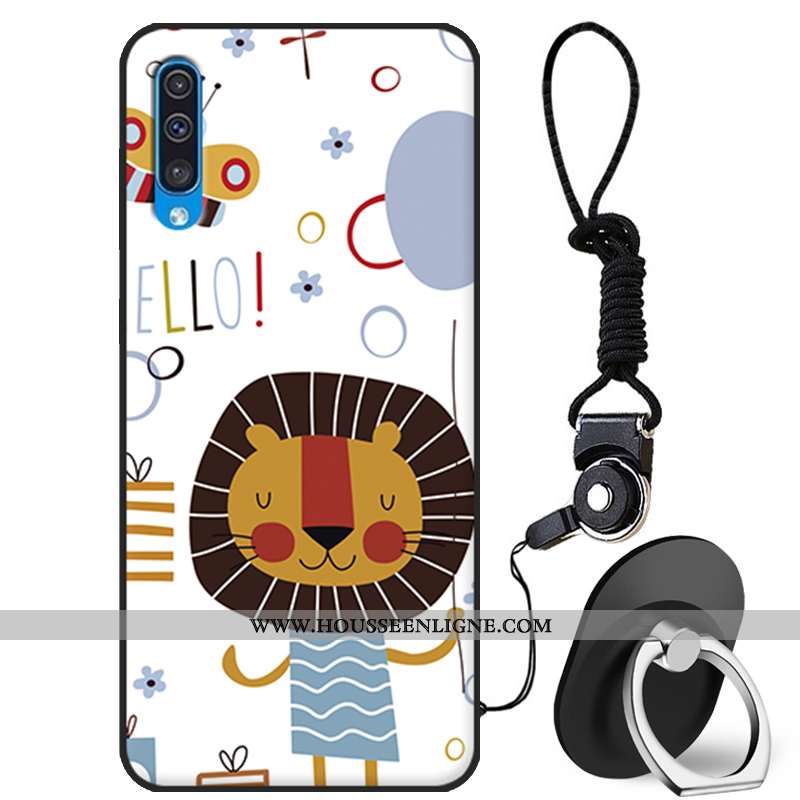 Coque Samsung Galaxy A50 Protection Dessin Animé Blanc Fluide Doux Silicone Incassable Blanche
