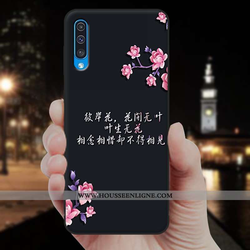 Coque Samsung Galaxy A50 Protection Dessin Animé Blanc Fluide Doux Silicone Incassable Blanche