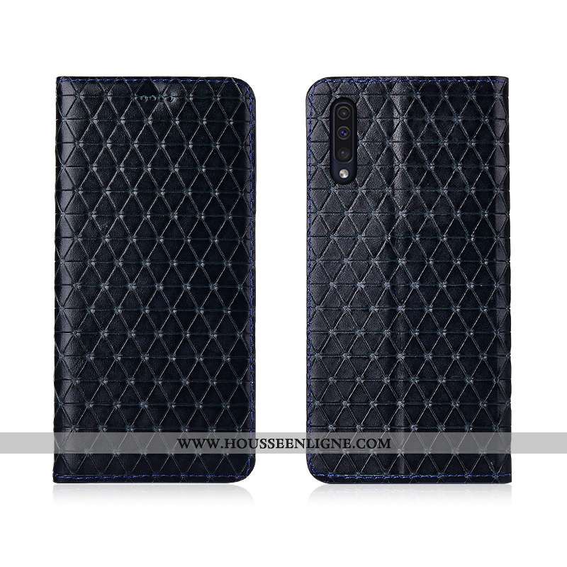 Coque Samsung Galaxy A50 Protection Délavé En Daim Étui Fluide Doux Clamshell Étoile Marron