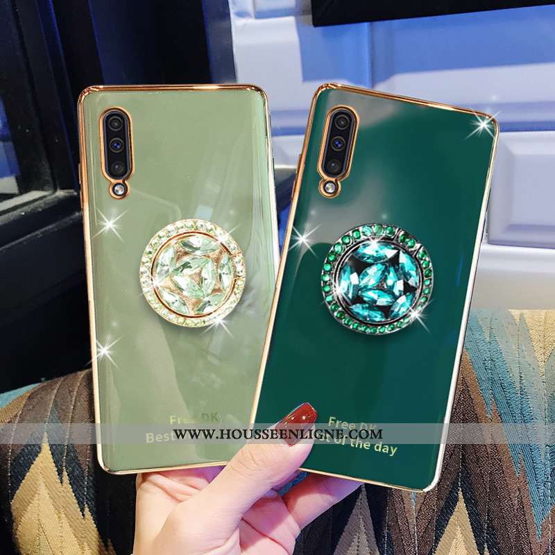 Coque Samsung Galaxy A50 Protection Luxe Tendance Téléphone Portable Simple Vert Fluide Doux Verte