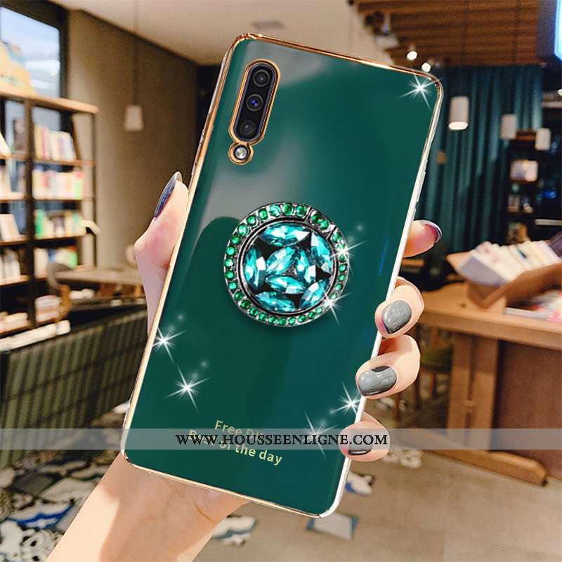 Coque Samsung Galaxy A50 Protection Luxe Tendance Téléphone Portable Simple Vert Fluide Doux Verte