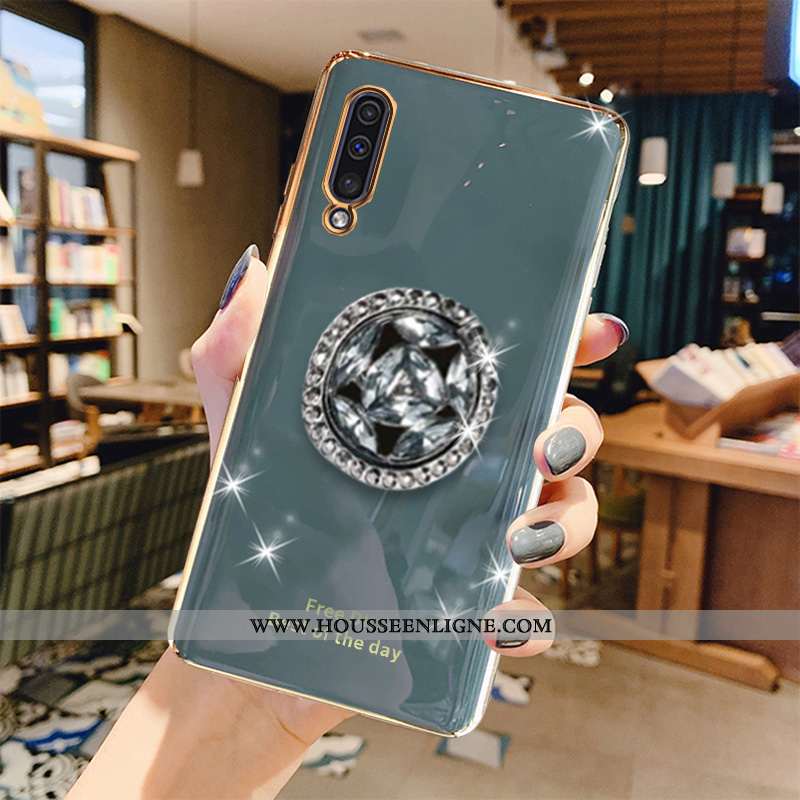 Coque Samsung Galaxy A50 Protection Luxe Tendance Téléphone Portable Simple Vert Fluide Doux Verte