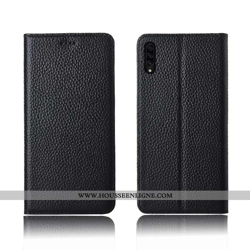 Coque Samsung Galaxy A50s Délavé En Daim Cuir Véritable Protection Téléphone Portable Kaki Incassabl