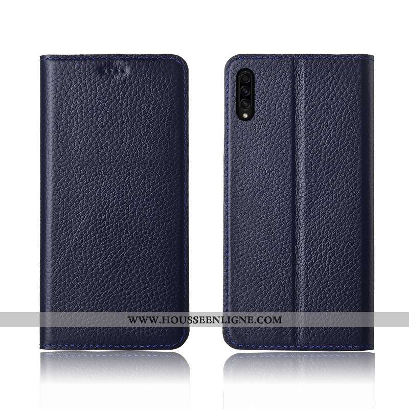 Coque Samsung Galaxy A50s Délavé En Daim Cuir Véritable Protection Téléphone Portable Kaki Incassabl