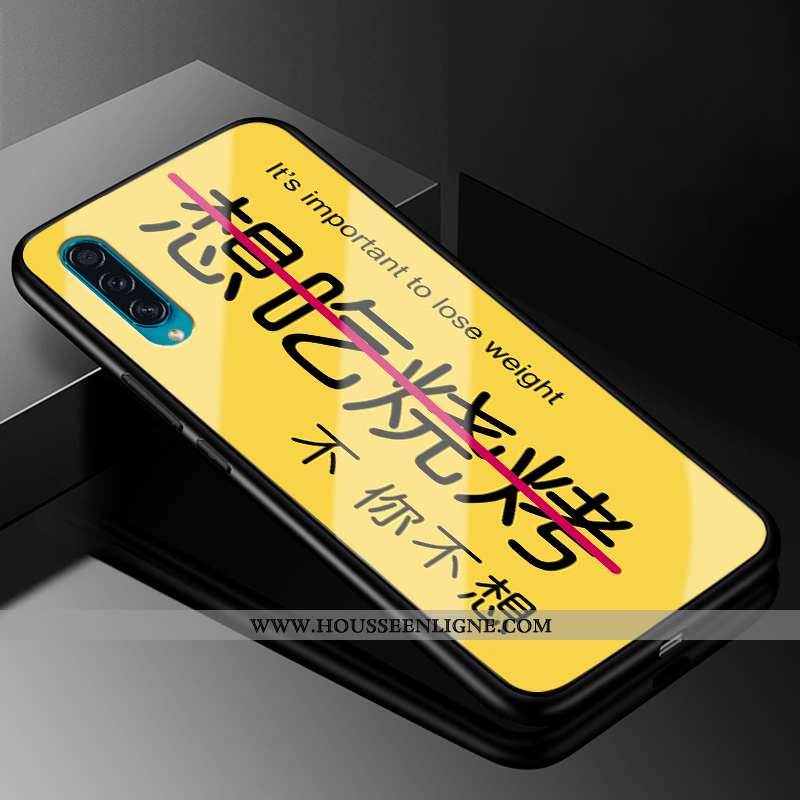 Coque Samsung Galaxy A50s Protection Verre Téléphone Portable Étui Tendance Personnalité Blanche