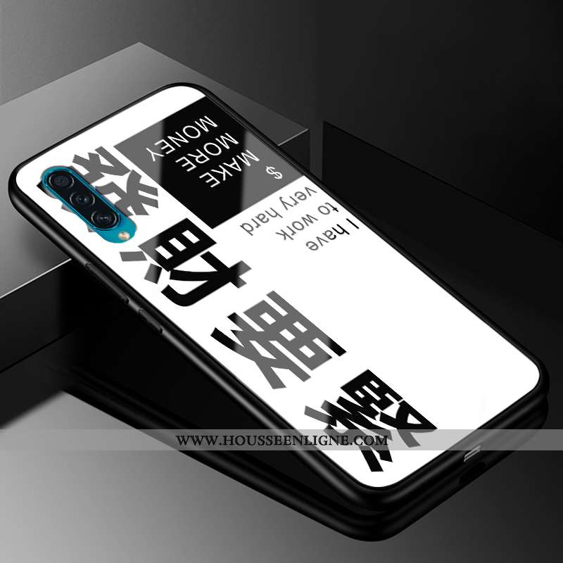 Coque Samsung Galaxy A50s Protection Verre Téléphone Portable Étui Tendance Personnalité Blanche