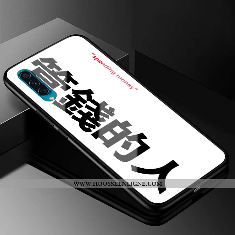 Coque Samsung Galaxy A50s Protection Verre Téléphone Portable Étui Tendance Personnalité Blanche