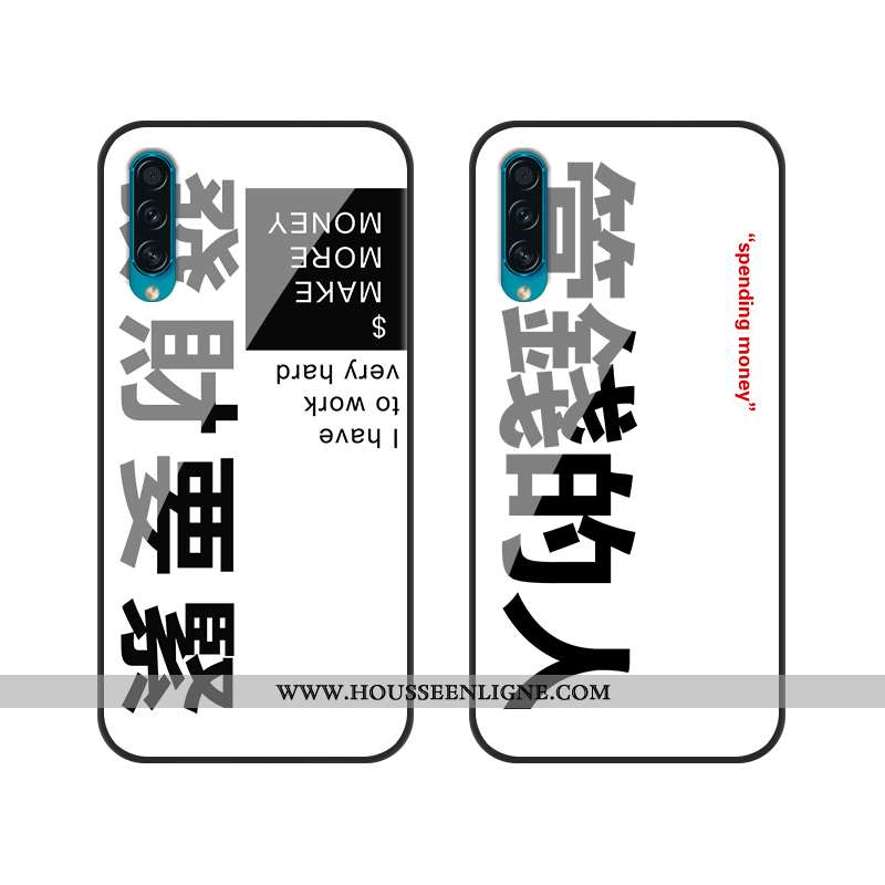 Coque Samsung Galaxy A50s Protection Verre Téléphone Portable Étui Tendance Personnalité Blanche