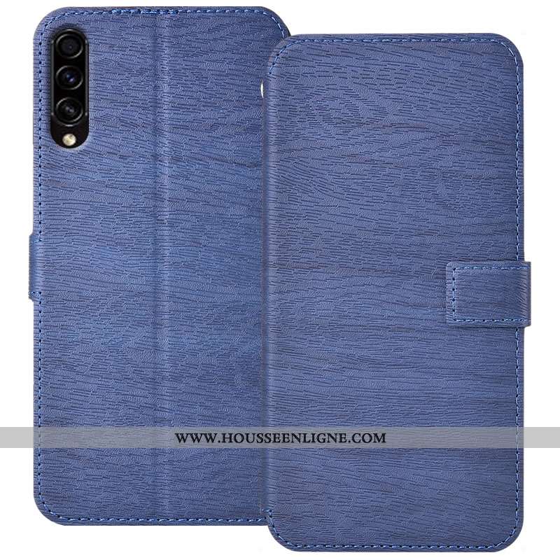 Coque Samsung Galaxy A50s Silicone Protection Cuir Téléphone Portable Bleu Étui
