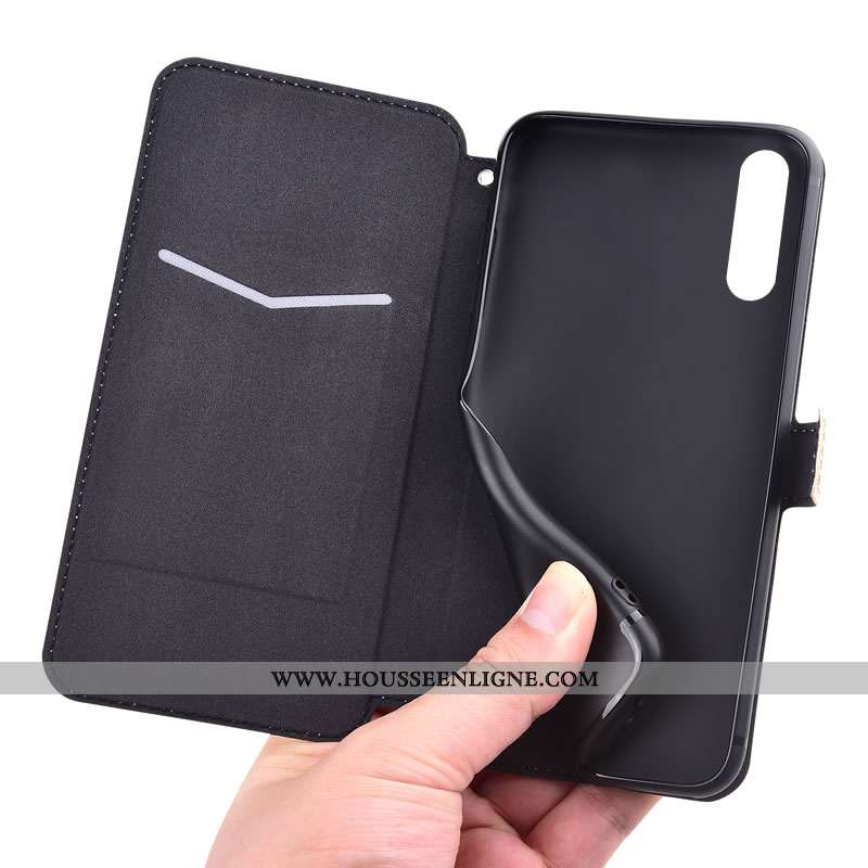 Coque Samsung Galaxy A50s Silicone Protection Cuir Téléphone Portable Bleu Étui