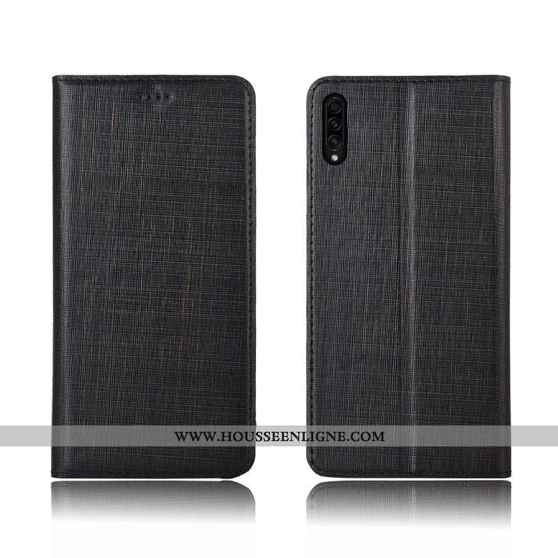 Coque Samsung Galaxy A50s Tendance Cuir Incassable Silicone Étui Téléphone Portable Bleu